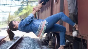 Wamiqa Gabbi Takes Risks in Thrilling Bhooth Bangla Train Scene